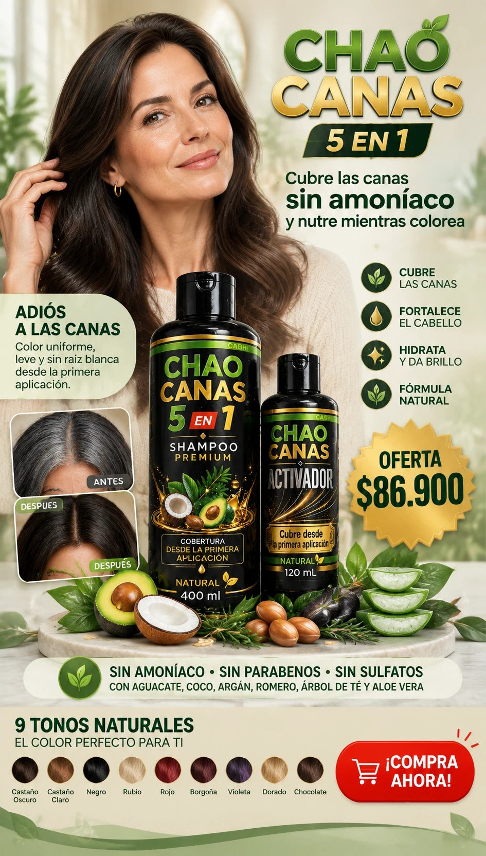 CAPILUXE - shampoo tinte cubre canas