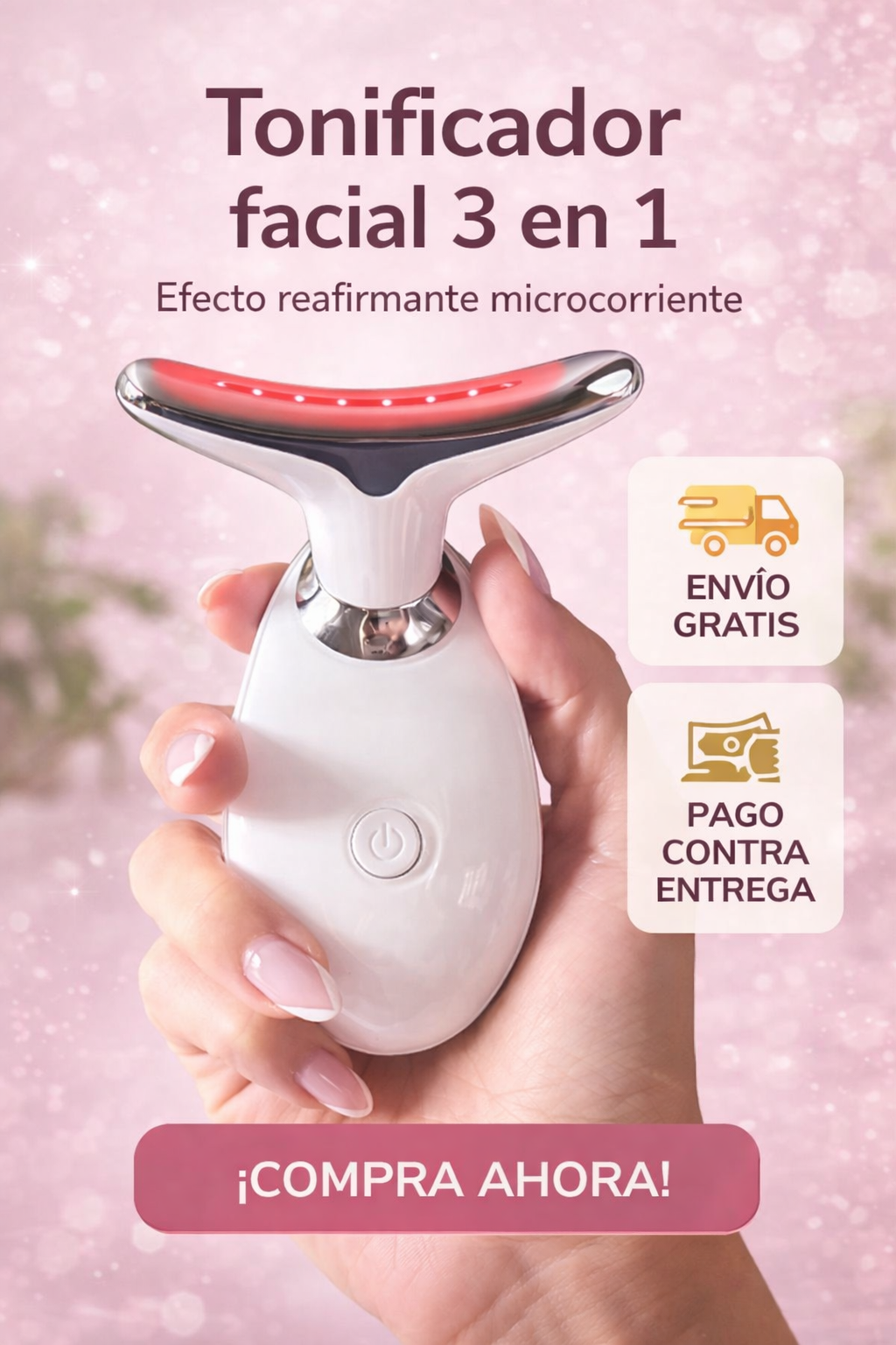 DermaLuxe💆‍♀️Masajeador facial 3-en-1 con efecto reafirmante🌸