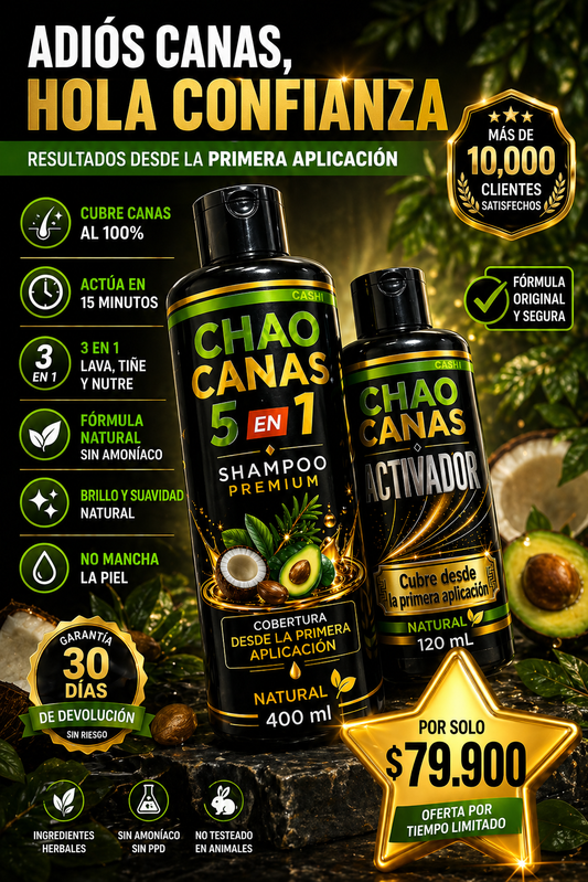 CAPILUXE👩‍🦳 Shampoo Tinte Cubre Canas + Activador Gratis✔︎